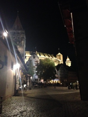 View of the castle at night